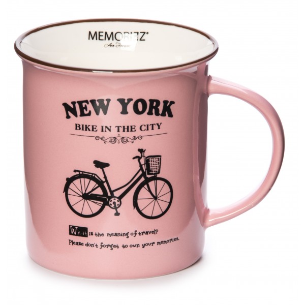 Pink New York Bicycle Mug